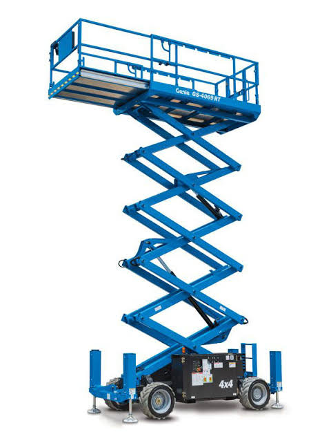 15m Rough Terrain Scissor Lift for hire in Auckland