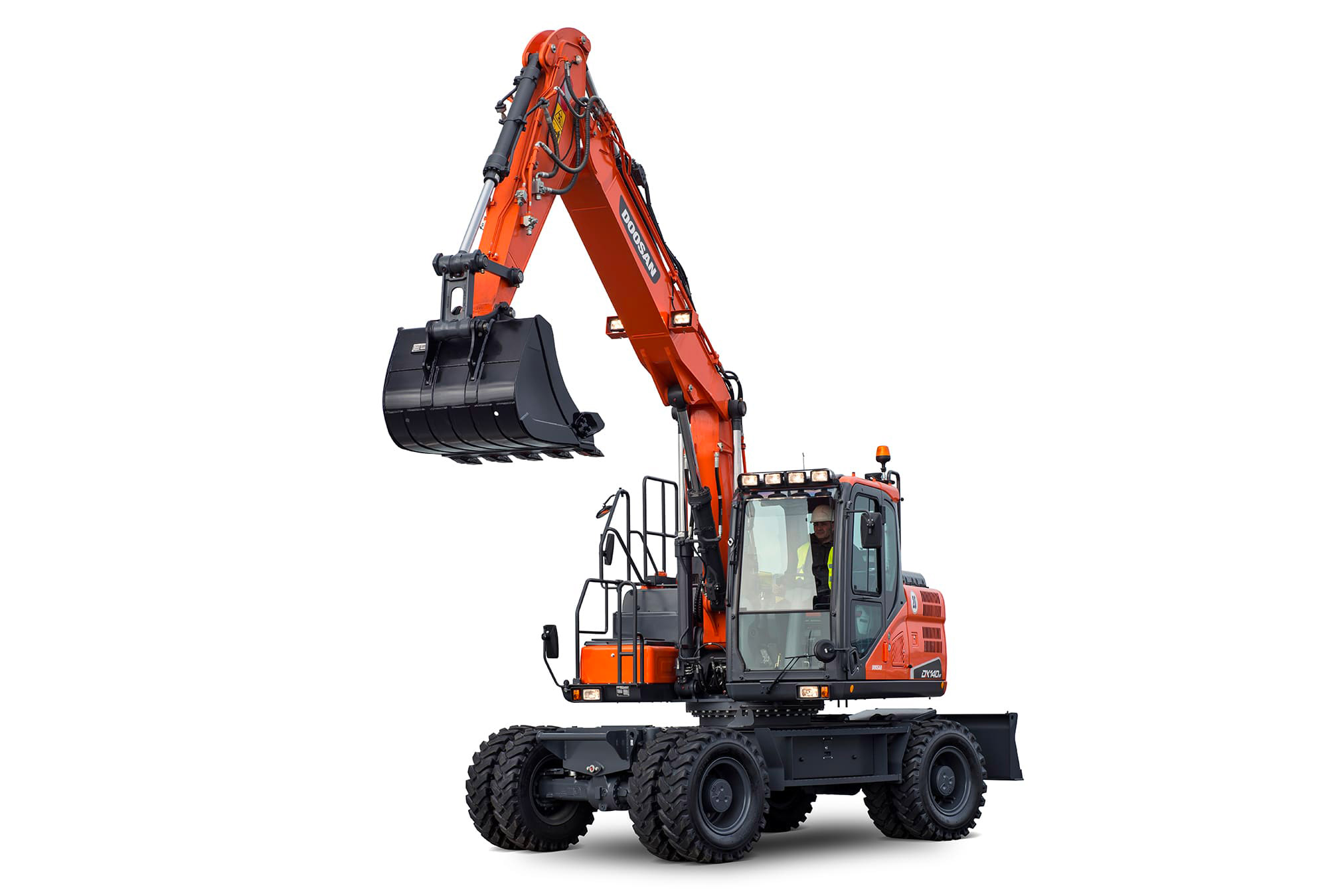 14T Wheeled Excavator for hire in Auckland
