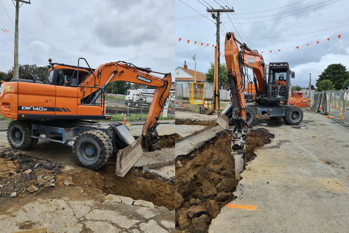 14T Wheeled Excavator working on site