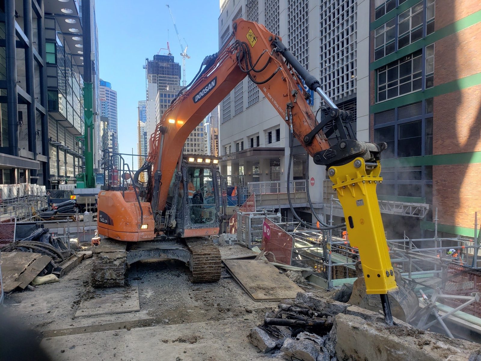 Rockbreaker Attachments working on site